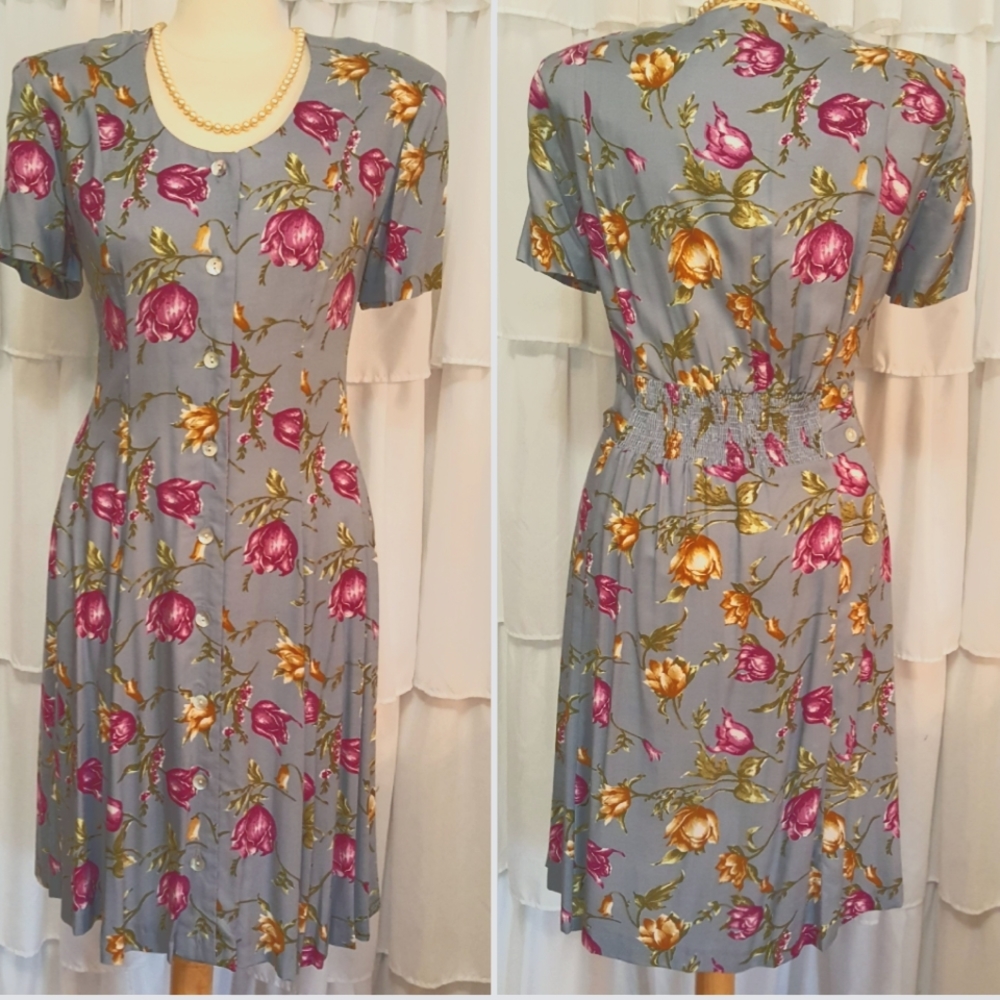 Coco Bianco Vintage Floral Print Dress